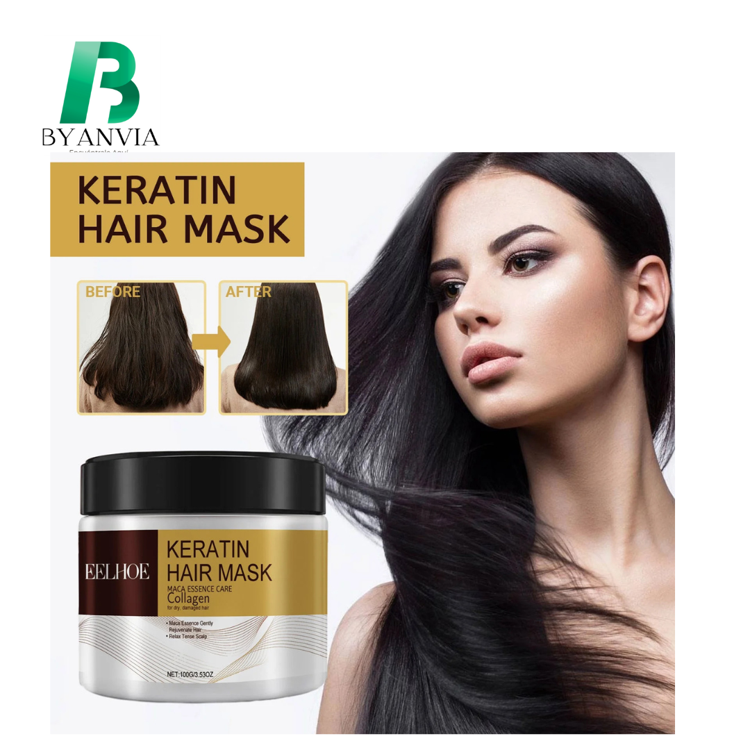 KeraGlow™  Mascarilla con keratina para cabello dañado